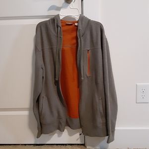 TEHAMA Full-Zip Gray Orange Hooded Jacket